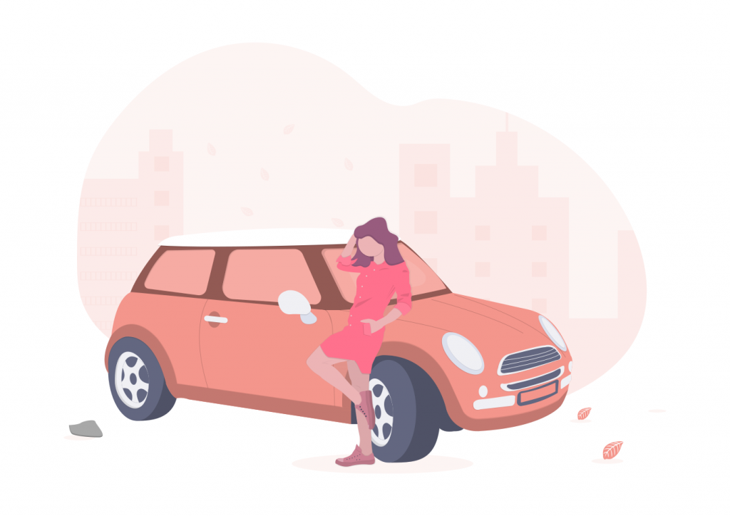 Woman with a car